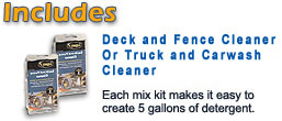 Includes Detergent Mix Kits